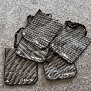 lululemon athletica Black and Gray Patterned Tote Bags (Set of 5)